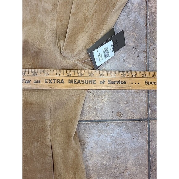2 Pc John Paul Richard Uniform Leather Jacket Womens 10 Tan Suede Blazer & Top - Picture 15 of 16